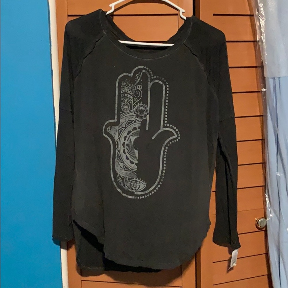 Zoe + Liv Black long sleeve with Hand of Fatima